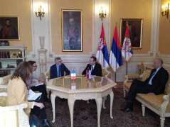 29 April 2022 The National Assembly Speaker receives the French Ambassador to Serbia 